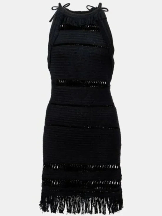 NWT Isabel Marant Etoile Aralia Black Crochet Mini Dress